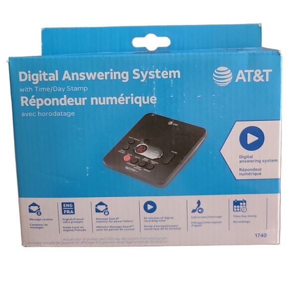 AT&T Digital Answering System 1740, Black, New in Box - Picture 1 of 7